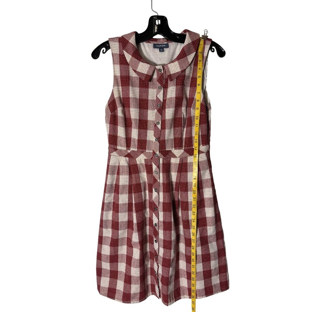 ModCloth Red & White Sleeveless Button-Up Fit & Flare Dress Size 8 - Picture 5 of 10